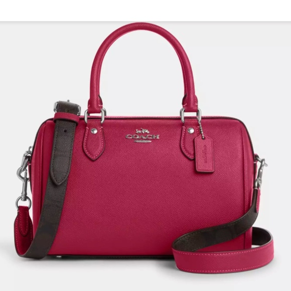 New 💕🤎Coach Rowan Satchel With Signature Canvas Strap - Picture 3 of 4